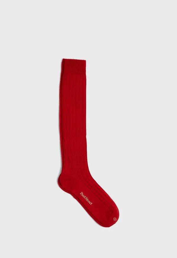 Mens Socks Paulstuart Cashmere Ribbed Sock Beige