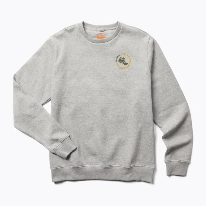 Merrell Tops Men Life039s An Adventure Crew Neck Fleece Grey Heather
