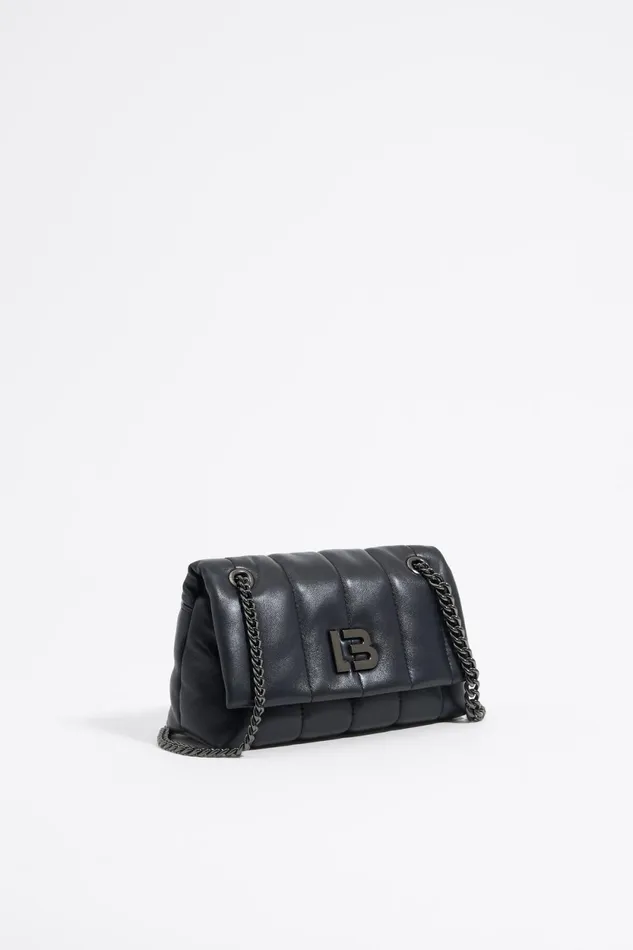 Mini Black Leather Flap Bag Black Women Bimba Y Lola Crossbody Bags