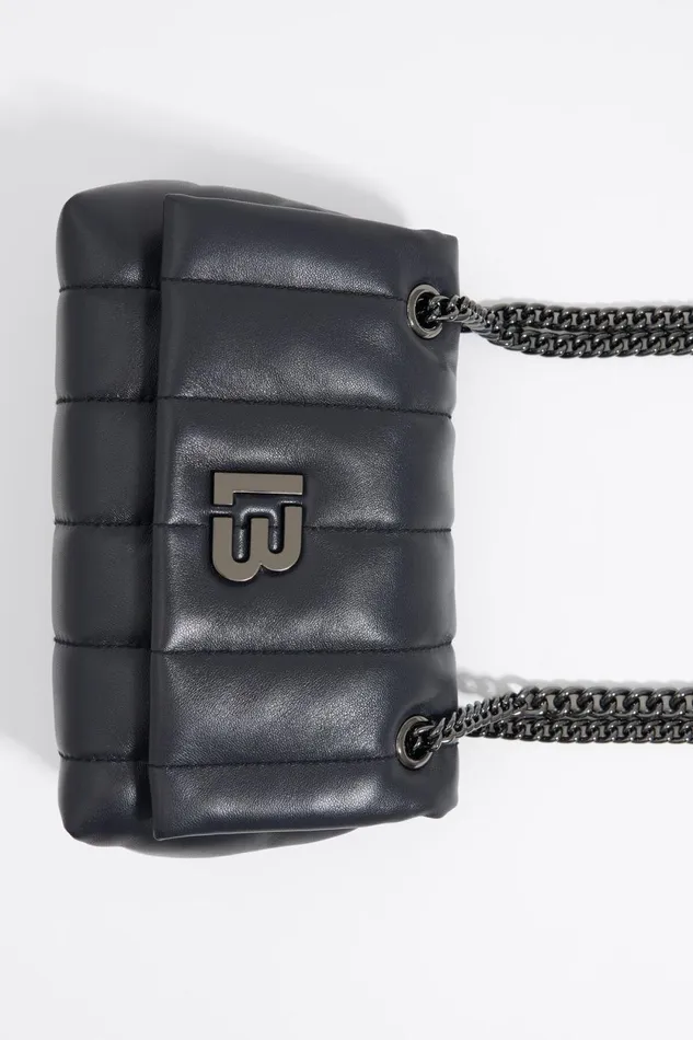 Mini Black Leather Flap Bag Black Women Bimba Y Lola Crossbody Bags Mini Black Leather Flap Bag Black Women Bimba Y Lola Crossbody Bags