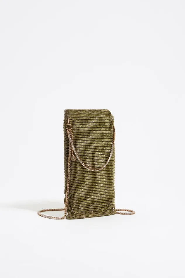 Mini Lime Metallic Mesh Crystals Bag Lime Women Bimba Y Lola Crossbody Bags
