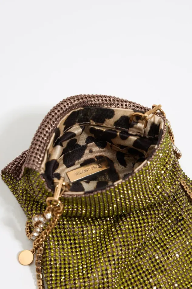 Mini Lime Metallic Mesh Crystals Bag Lime Women Bimba Y Lola Crossbody Bags Mini Lime Metallic Mesh Crystals Bag Lime Women Bimba Y Lola Crossbody Bags
