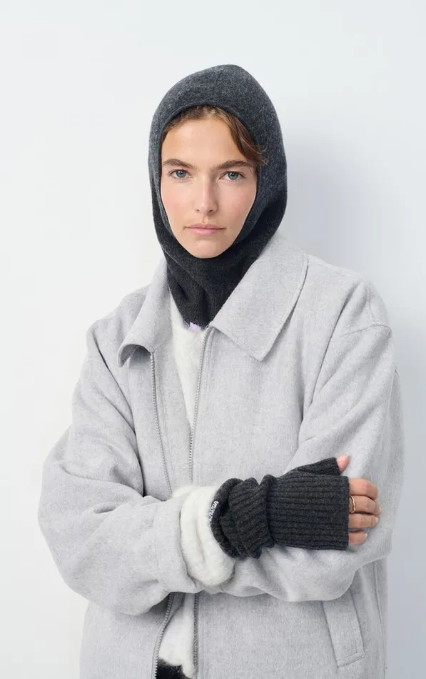 Mittens Raxow Charcoal Melange Women American Vintage Gloves