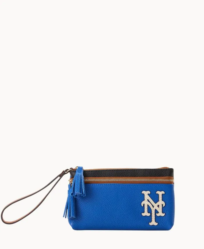 MLB Mets Double Zip Wristlet Mets ManWoman Dooney and Bourke Wallets