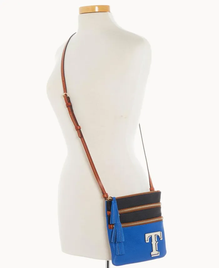 MLB Rangers Triple Zip Crossbody Rangers Woman Dooney and Bourke Crossbodies MLB Rangers Triple Zip Crossbody Rangers Woman Dooney and Bourke Crossbodies