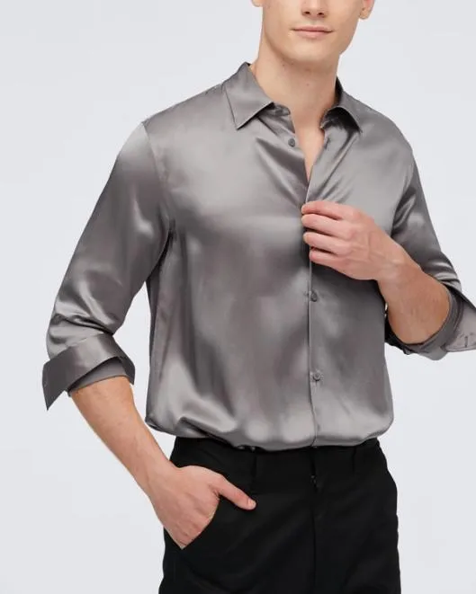Mulberry Silk Basic Mens Shirt Men Lilysilk Shirts