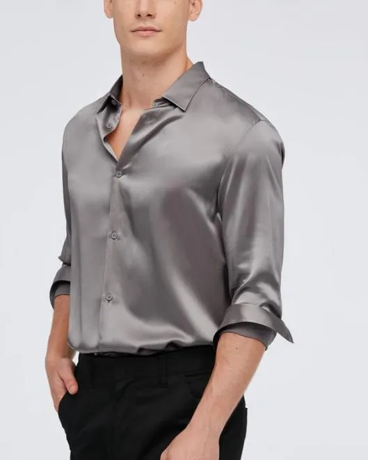Mulberry Silk Basic Mens Shirt Men Lilysilk Shirts