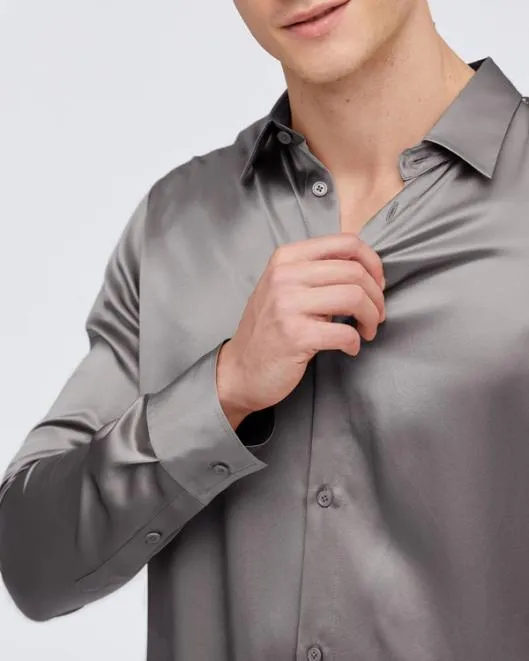 Mulberry Silk Basic Mens Shirt Men Lilysilk Shirts
