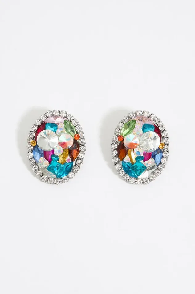 Multicolor Crystal Earrings Silver Women Bimba Y Lola Earrings