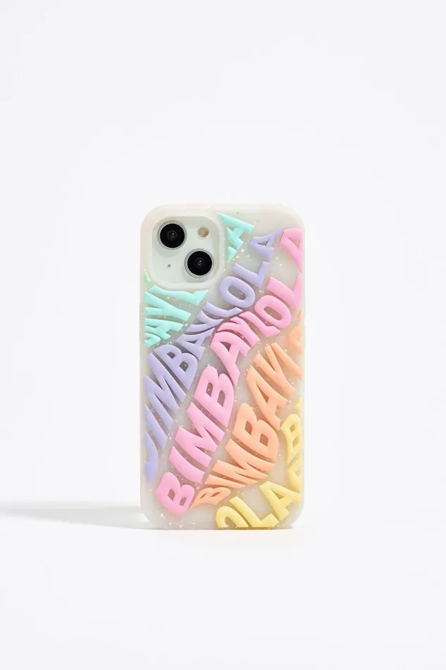 Multicolored Logo Silicone IPhone 15 Case Lilac Women Bimba Y Lola Phone Cases