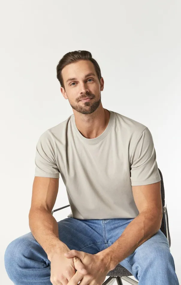 Natural Dyed TShirt In Silver Lining Men Mavi Jeans TShirts Natural Dyed TShirt In Silver Lining Men Mavi Jeans TShirts
