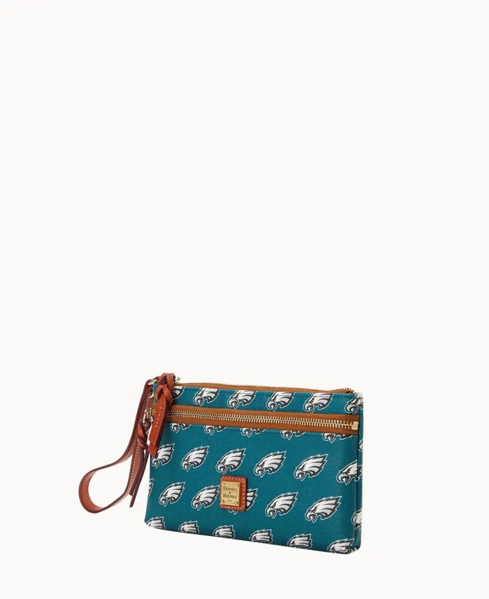 NFL Eagles Double Zip Wristlet Philadelphia Eagles ManWoman Dooney and Bourke Wallets NFL Eagles Double Zip Wristlet Philadelphia Eagles ManWoman Dooney and Bourke Wallets