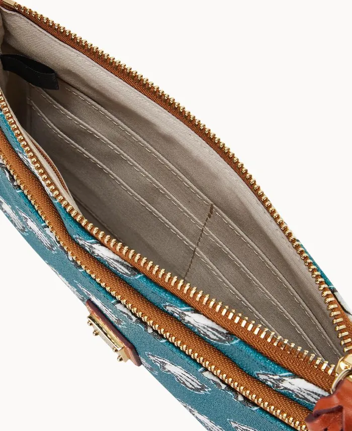 NFL Eagles Double Zip Wristlet Philadelphia Eagles ManWoman Dooney and Bourke Wallets NFL Eagles Double Zip Wristlet Philadelphia Eagles ManWoman Dooney and Bourke Wallets