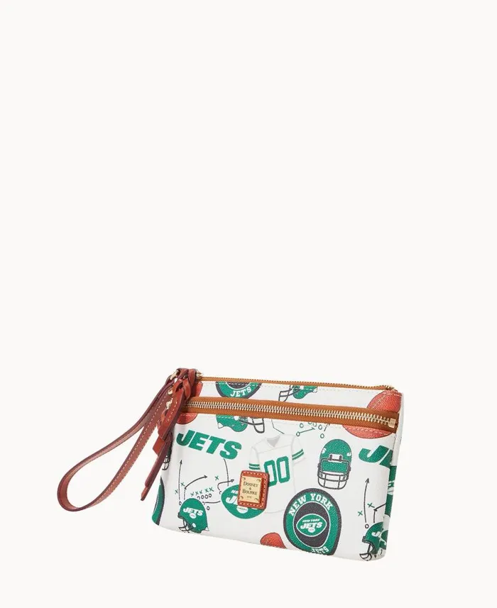 NFL Jets Double Zip Wristlet New York Jets ManWoman Dooney and Bourke Wallets NFL Jets Double Zip Wristlet New York Jets ManWoman Dooney and Bourke Wallets