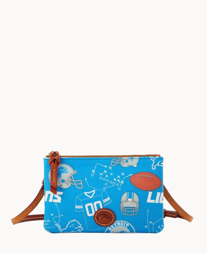NFL Lions Top Zip Crossbody Lions Woman Dooney and Bourke Crossbodies