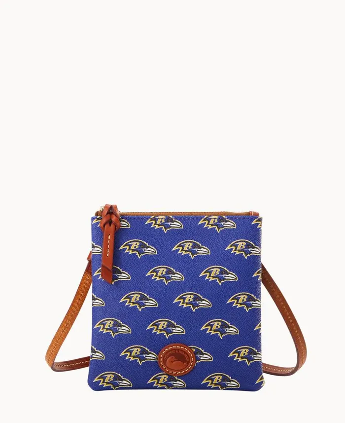 NFL Ravens Small North South Top Zip Crossbody Ravens Woman Dooney and Bourke Crossbodies