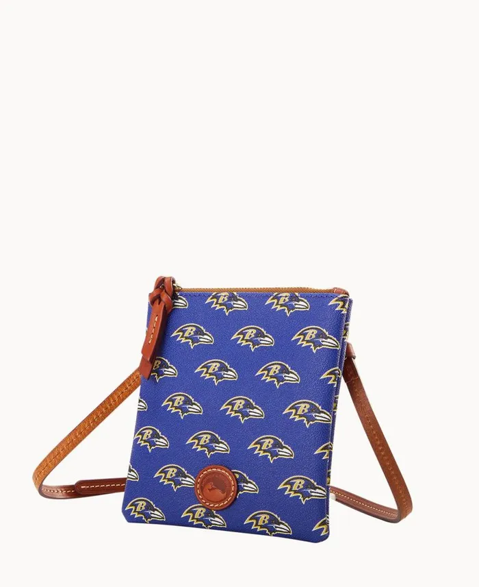 NFL Ravens Small North South Top Zip Crossbody Ravens Woman Dooney and Bourke Crossbodies NFL Ravens Small North South Top Zip Crossbody Ravens Woman Dooney and Bourke Crossbodies