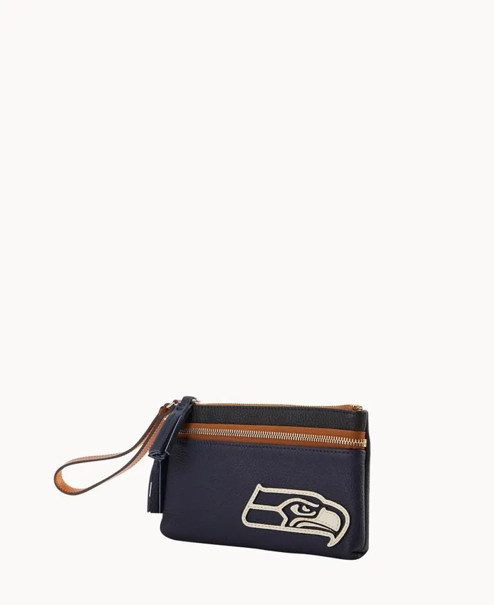 NFL Seahawks Double Zip Wristlet Seahawks ManWoman Dooney and Bourke Wallets NFL Seahawks Double Zip Wristlet Seahawks ManWoman Dooney and Bourke Wallets