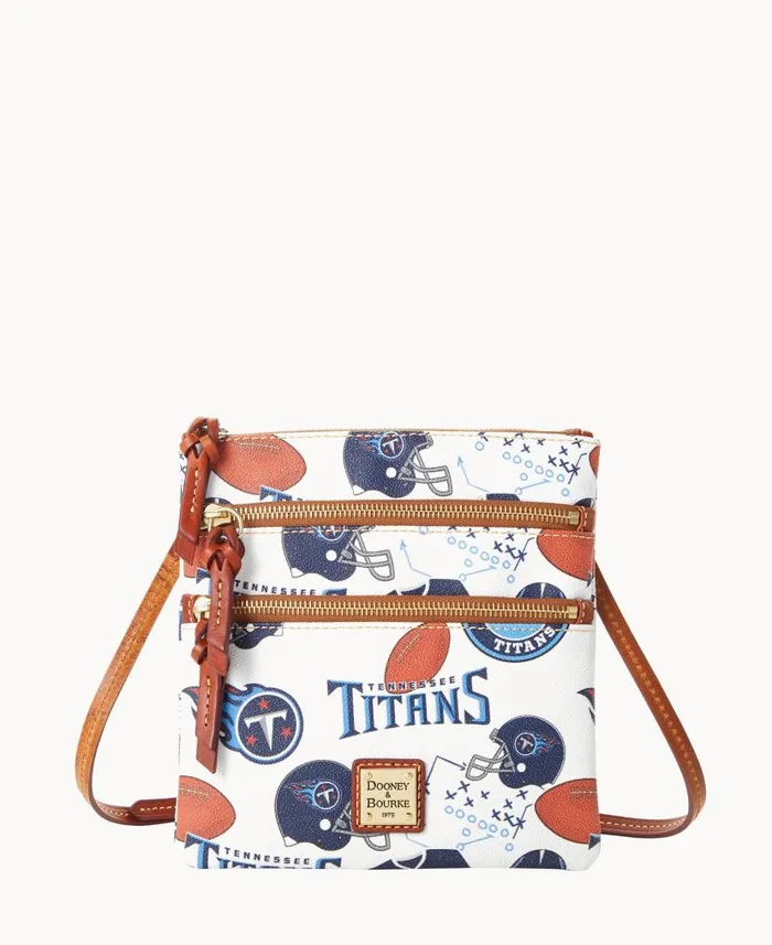NFL Titans N S Triple Zip Crossbody Titans Woman Dooney and Bourke Crossbodies NFL Titans N S Triple Zip Crossbody Titans Woman Dooney and Bourke Crossbodies
