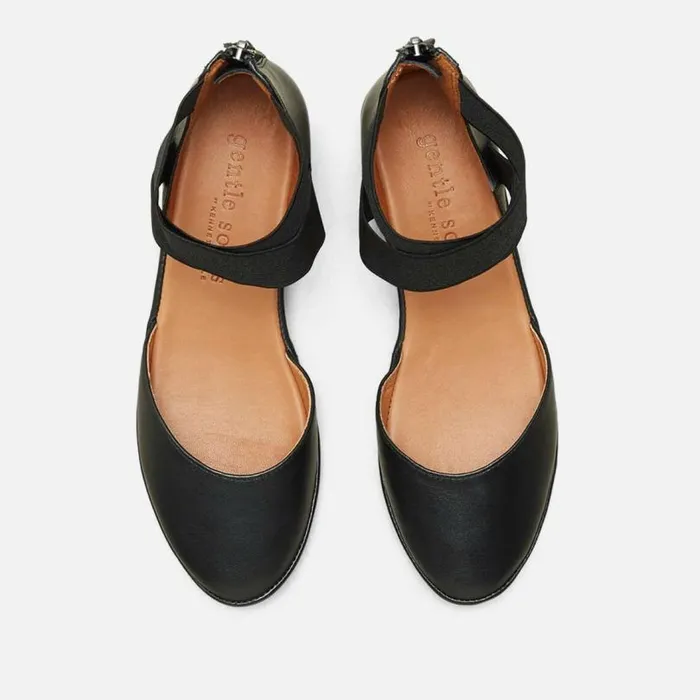 Noa Ankle Strap Wedge Black Women Kenneth Cole Flats