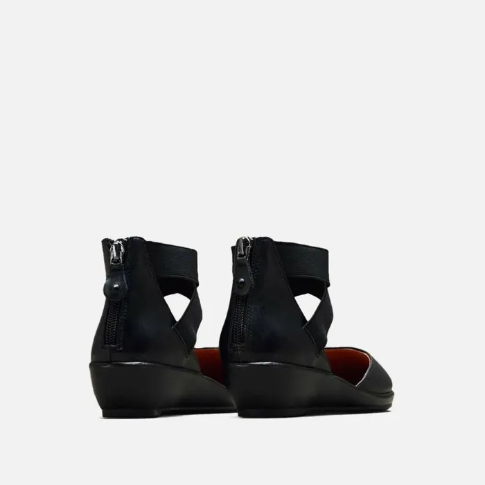 Noa Ankle Strap Wedge Black Women Kenneth Cole Flats