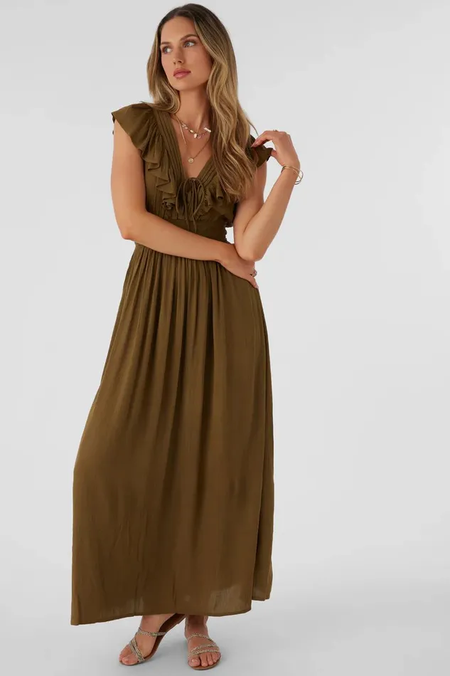 NOLEE SOLID MAXI DRESS Military Olive Women O039NEILL Clothing