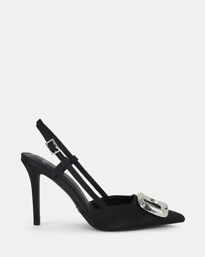 NOVO Shoes Stilettos Women YAMINI BLACK Closed Toe Heels