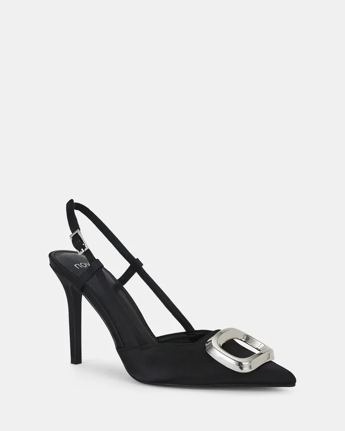 NOVO Shoes Stilettos Women YAMINI BLACK Closed Toe Heels