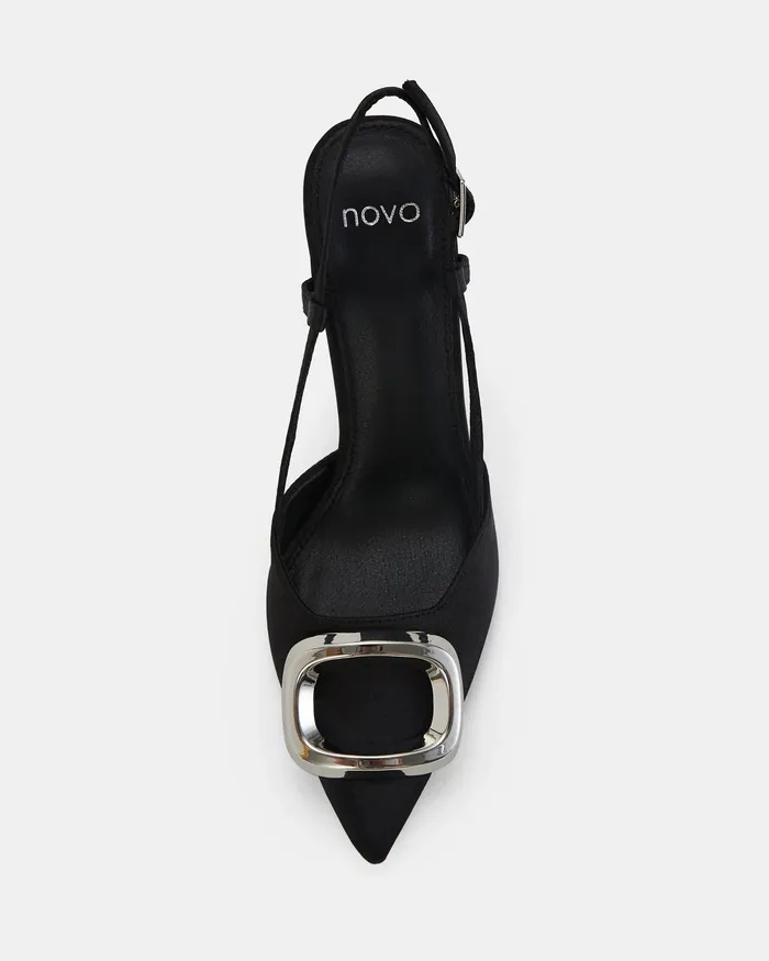 NOVO Shoes Stilettos Women YAMINI BLACK Closed Toe Heels