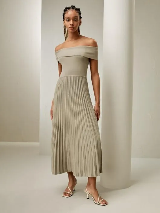 OffShoulder Hybrid Pleated Dress Women Jumpsuits Lilysilk Dresses
