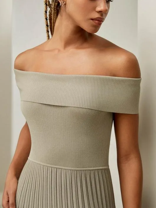 OffShoulder Hybrid Pleated Dress Women Jumpsuits Lilysilk Dresses
