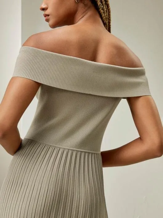 OffShoulder Hybrid Pleated Dress Women Jumpsuits Lilysilk Dresses