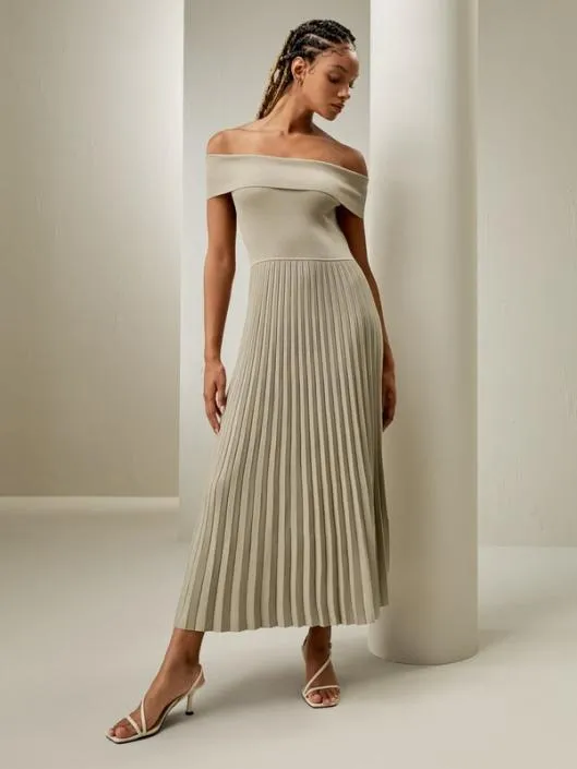 OffShoulder Hybrid Pleated Dress Women Jumpsuits Lilysilk Dresses