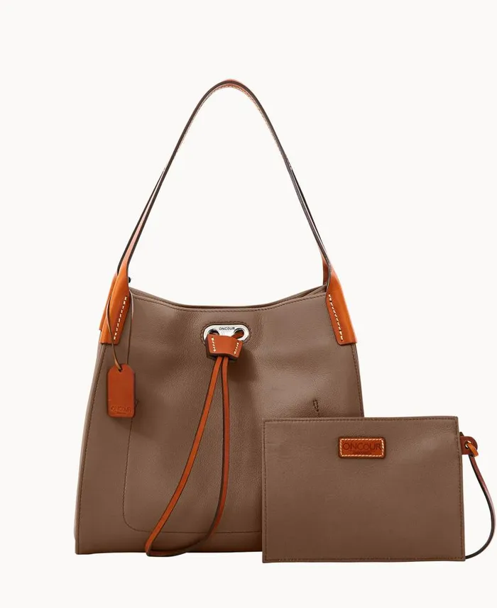Oncour Twist Small Full Up Dark Taupe Woman Dooney and Bourke Shoulder Bags Oncour Twist Small Full Up Dark Taupe Woman Dooney and Bourke Shoulder Bags