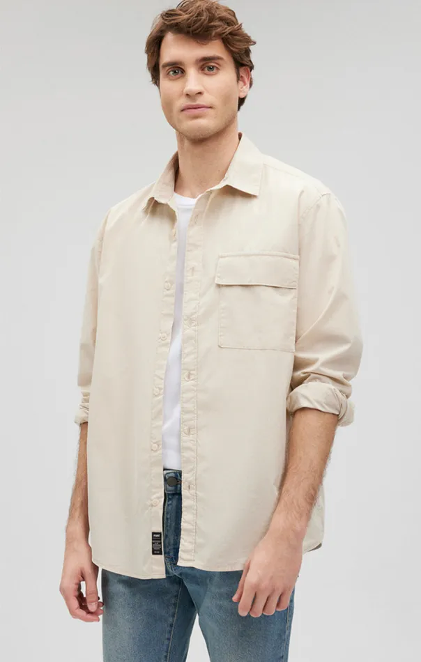 One Pocket ButtonUp Shirt In Silver Birch Men Mavi Jeans Shirts