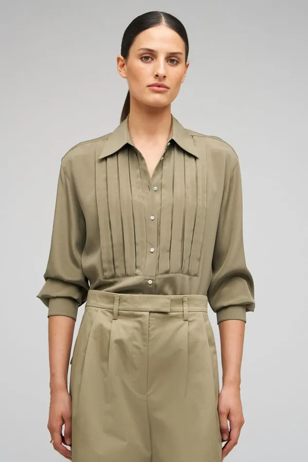 Oroton 3D Bib Shirt Silt Women Tops