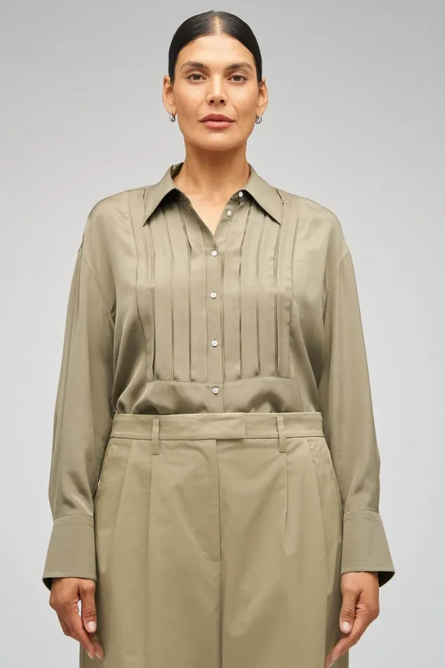 Oroton 3D Bib Shirt Silt Women Tops Oroton 3D Bib Shirt Silt Women Tops