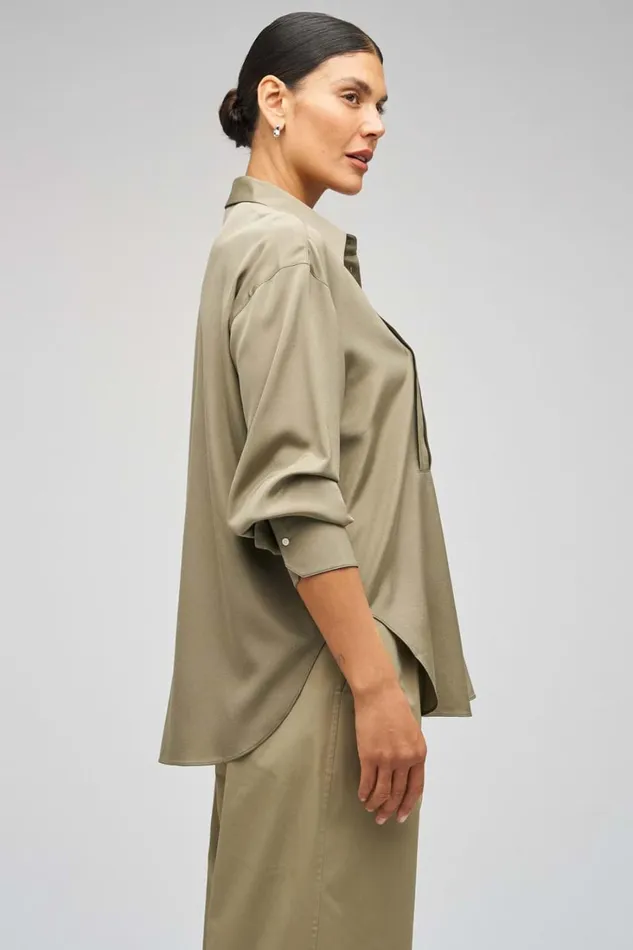 Oroton 3D Bib Shirt Silt Women Tops Oroton 3D Bib Shirt Silt Women Tops