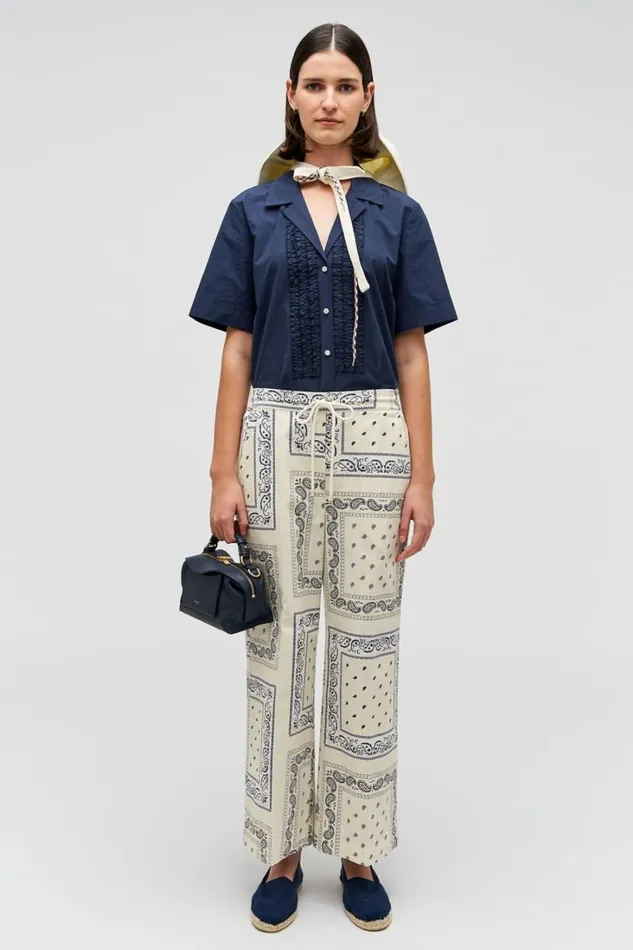 Oroton Bandana Pant Ecru Women Pants Oroton Bandana Pant Ecru Women Pants