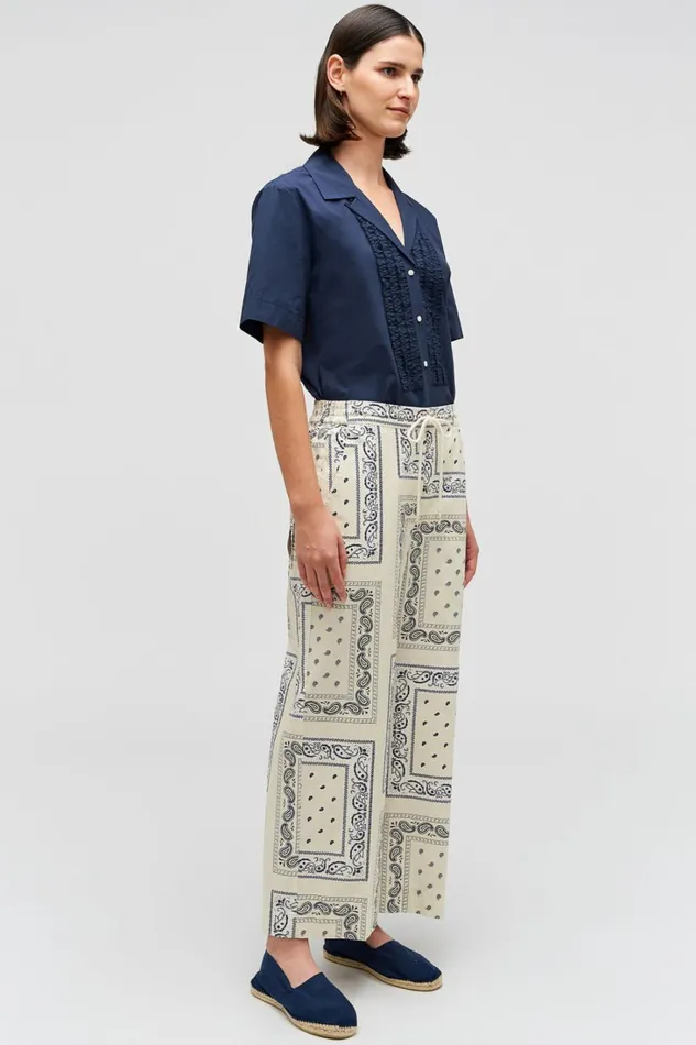 Oroton Bandana Pant Ecru Women Pants Oroton Bandana Pant Ecru Women Pants