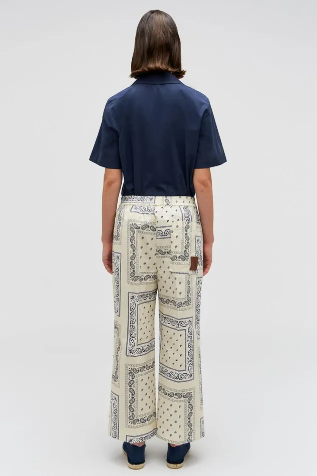 Oroton Bandana Pant Ecru Women Pants Oroton Bandana Pant Ecru Women Pants