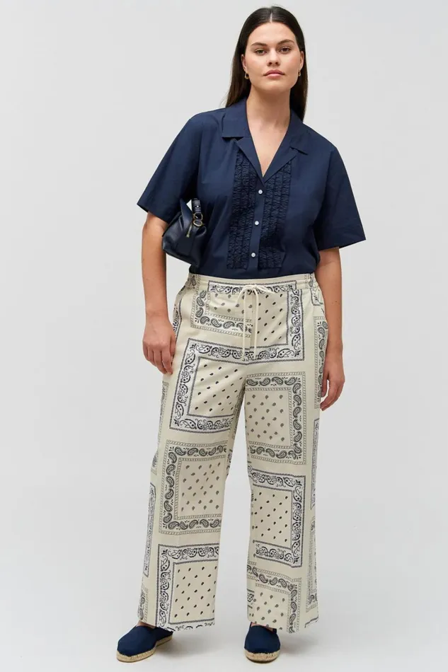 Oroton Bandana Pant Ecru Women Pants Oroton Bandana Pant Ecru Women Pants