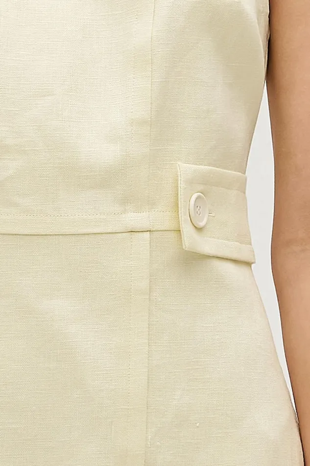 Oroton Button Front Shift Dress Lemon Zest Women Dresses Oroton Button Front Shift Dress Lemon Zest Women Dresses