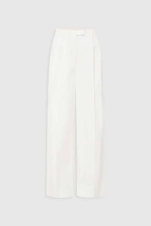 Oroton Cotton Pleat Pant Cream Women Pants