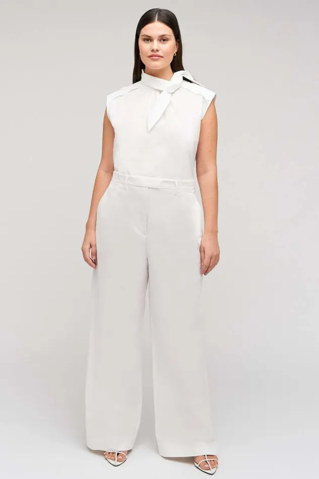 Oroton Cotton Pleat Pant Cream Women Pants Oroton Cotton Pleat Pant Cream Women Pants