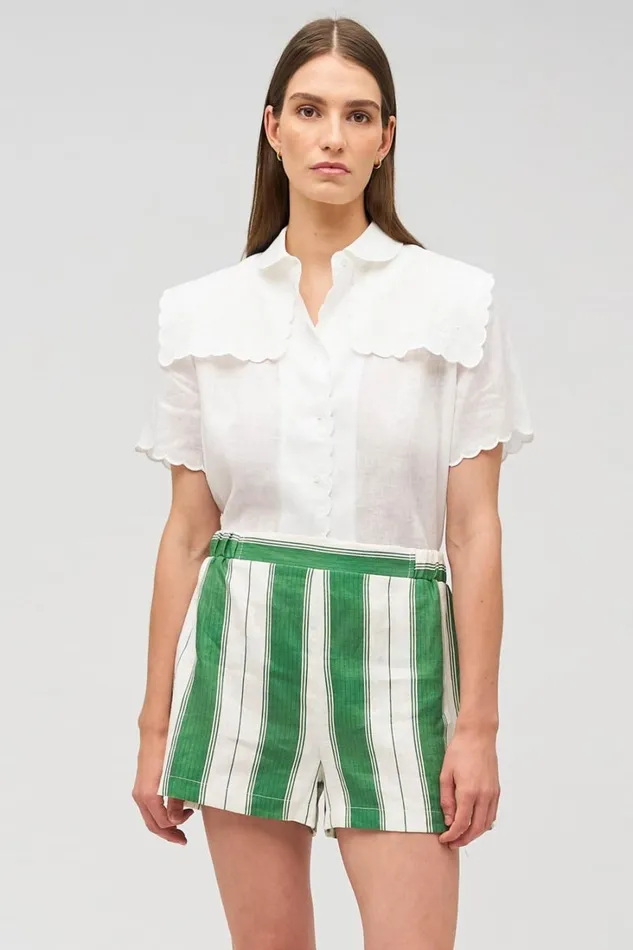 Oroton Deckchair Stripe Short Clover Women Shorts Oroton Deckchair Stripe Short Clover Women Shorts