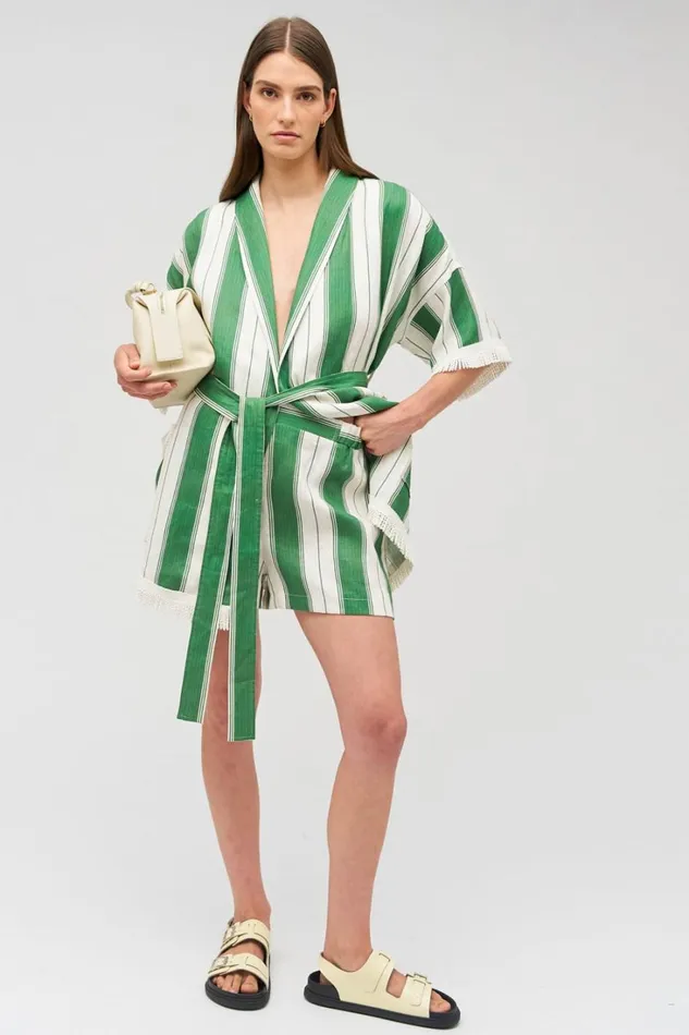 Oroton Deckchair Stripe Short Clover Women Shorts Oroton Deckchair Stripe Short Clover Women Shorts