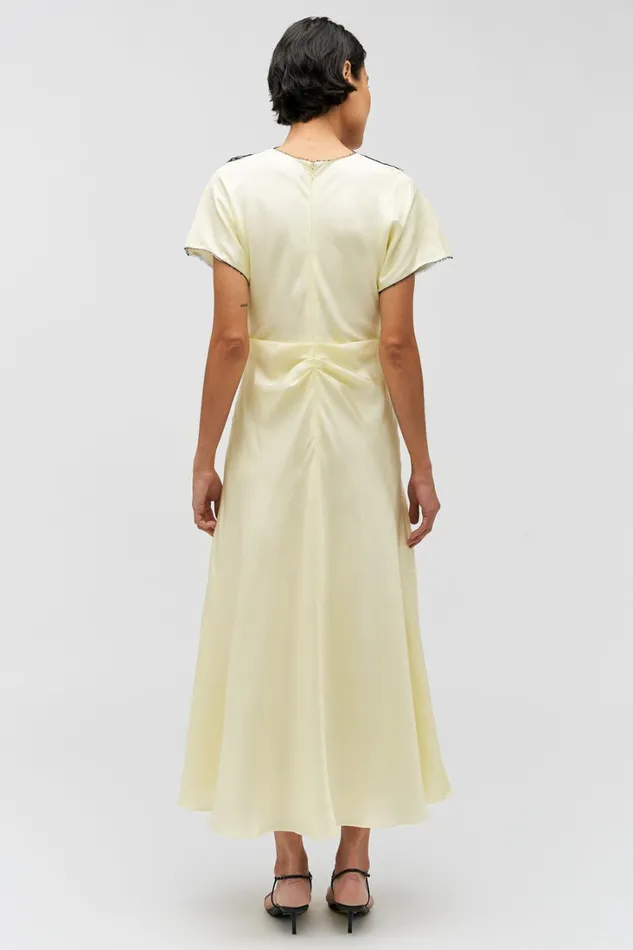 Oroton Fringe Lace Dress Lemon Zest Women Dresses Oroton Fringe Lace Dress Lemon Zest Women Dresses