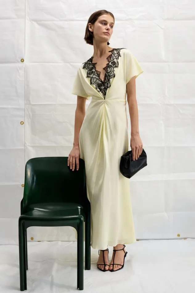 Oroton Fringe Lace Dress Lemon Zest Women Dresses Oroton Fringe Lace Dress Lemon Zest Women Dresses