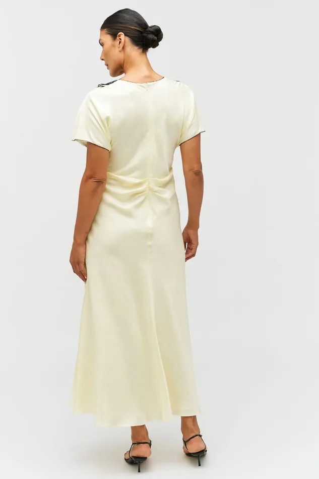Oroton Fringe Lace Dress Lemon Zest Women Dresses Oroton Fringe Lace Dress Lemon Zest Women Dresses